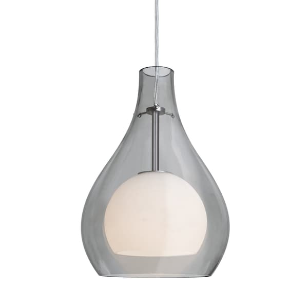 Besa Lighting Elle 11 Cord Pendant, Gray, Satin Nickel Finish, 1x9W LED 1JT-ELLE11GY-LED-SN - main